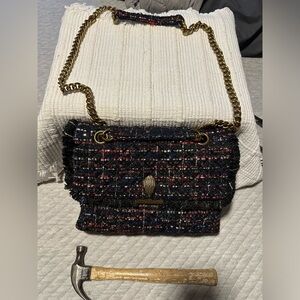 Kurt Geiger Multicolor Large Kensington Tweed Chain Shoulder Bag
